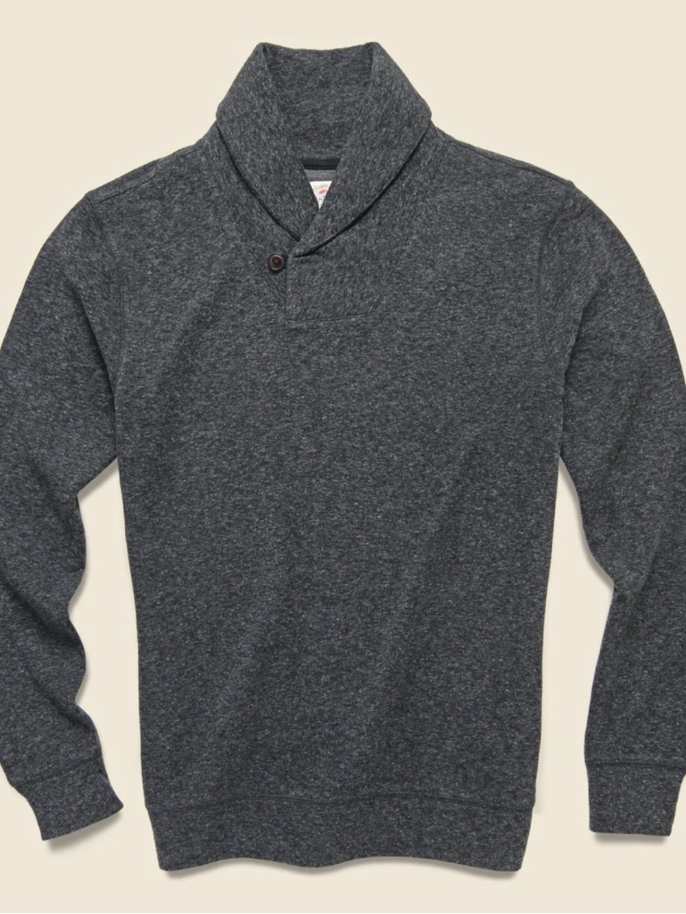 Faherty Men's Charcoal Shawl Collar V-Neck Sweater - Picture 1 of 6